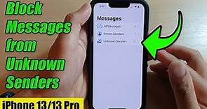 iPhone iOS 15: How to Block Messages from Unknown Senders