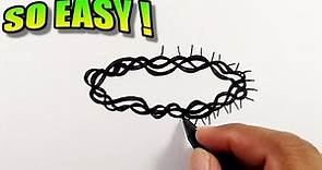 How to draw a crown of thorns | Easy Drawings