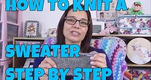 How to Knit a Sweater for Beginners Step by Step #1