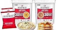 READYWISE - 30 Day, Emergency Food Supply, 298 Servings, 2 Buckets, Freeze-Dried, MRE, Camping, Hiking, Survival, Adventure Meal, 25-Year Shelf Life
