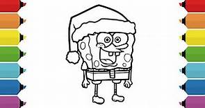 Coloring SpongeBob Squarepants Christmas Coloring Page