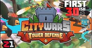 Crafting, Building AND Tower Defense?! FREE GAME Citywars Tower Defense First 30ish