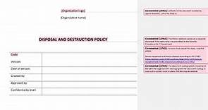 Disposal and Destruction Policy [ISO 27001 templates]