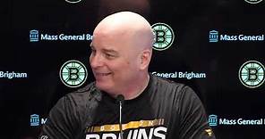 Jim Montgomery on Bruins Being FASTEST to 50 WINS | Bruins vs Red Wings Postgame Interview