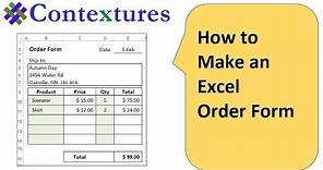How to Make an Excel Order Form