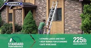 Werner 28 ft. Aluminum Extension Ladder (27 ft. Reach Height) with 225 lb. Load Capacity Type II Duty Rating D1228-2