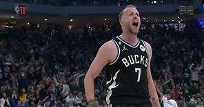 Joe Ingles revs up Bucks crowd with 5 triples in Milwaukee's Game 2 win over Miami | #nbaplayoffs