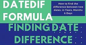 Excel formula to count days from date to today in years and months