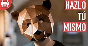 Cómo hacer una Máscara de Oso con Papel o Cartulina en 3D | Plantillas para Imprimir