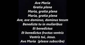 AVE MARIA SCHUBERT Lyrics Words text song Wedding Assumption Hail Blessed Virgin Mary gratia plena
