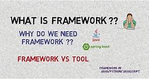 Framework || What Is Framework in Java ?? || Framework vs Tools
