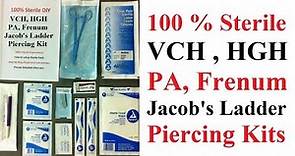 100% Sterile VCH, HGH, PA, Frenum & Jacob's Ladder DIY Piercing Kits.