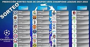 PREDICCIÓN SORTEO FASE DE GRUPOS UEFA CHAMPIONS LEAGUE 2021-2022