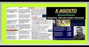 X AGOSTO Giovanni Pascoli: spiegazione, analisi e commento