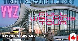 TORONTO PEARSON INT'L AIRPORT (YYZ) WALKING TOUR AT TERMINAL 1 DEPARTURES, AIRLINES, GATES, ARRIVALS