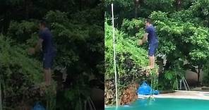 Watch Salman Khan do a back flip into a swimming pool