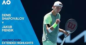 Denis Shapovalov v Jakub Mensik Extended Highlights | Australian Open 2024 First Round