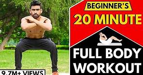 20 Min Full Body Workout Routine for Beginners (Follow Along) | No Gym