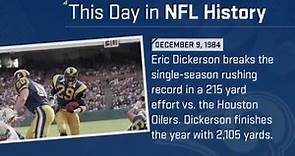 Eric Dickerson Breaks Single-Season Rushing Record | This Day in NFL History (12/9/84)