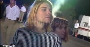 Kurt Cobain, Courtney Love and Frances Bean Cobain Backstage at the 1993 VMAs