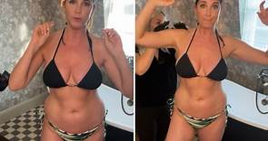 Lisa Snowdon, 49, shows off her incredible bikini body as she strips off to get a spray tan