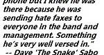 CLASSIC 20 QUESTIONS … Skid Row guitarist Dave ‘The Snake” Sabo in his tell-all interview with Metal Sludge back on April 4th 2000