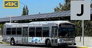 Los Angeles Metro Busway J Line, Downtown Los Angeles to El Monte via I-10, NABI 45C, 4K Bus Ride