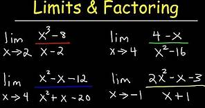 Evaluating Limits By Factoring