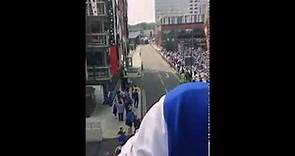 Sheffield Wednesday team bus coming into Wembley