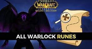 WoW SOD All Warlock Rune Locations Guide