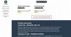 Partidos de Segunda Hoy Televisados | Liga 123
