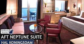 HAL Koningsdam | Aft-Facing Neptune Suite Full Tour & Review 4K | Holland America Line