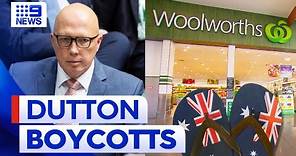 Peter Dutton calls for Woolworths boycott over Australia Day merchandise change | 9 News Australia