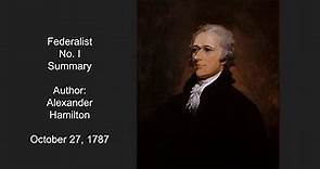 Federalist 1 Summary