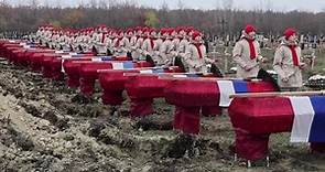 Luhansk burial for fallen pro-Russian soldiers