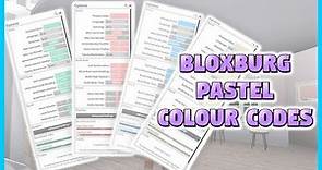 BLOXBURG PASTEL COLOUR CODES FOR MENU BUTTONS (Blue, pink, purple, green, yellow, grey, orange etc.)