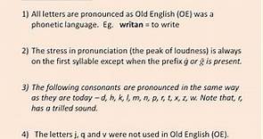 Old English Pronunciation 1