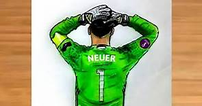 How to draw Manuel Neuer back side | Manual Neuer drawing | goalkeeper drawing|Germany football draw