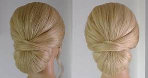 Easy chignon hairstyle - low chignon for long medium hair