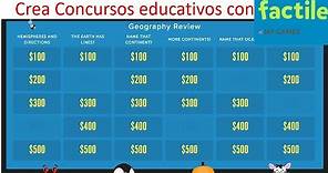 Crea concursos educativos tipo Jeopardy gratis con PlayFactile