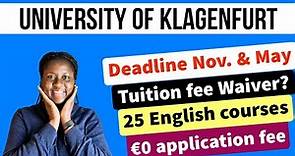 Free Application to Study in Austria | English-taught programs at University of Klagenfurt