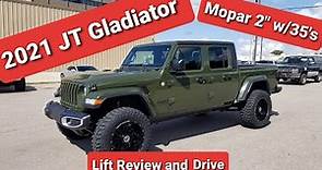 2021 Jeep Gladiator JT Mopar lift with 35's Test Drive and Acceleration Review