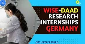 DAAD WISE Scholarship|Germany Research Internships for Indian |DAAD WISE Short Term Training