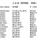 Kosa Kata Jepang dan Artinya
