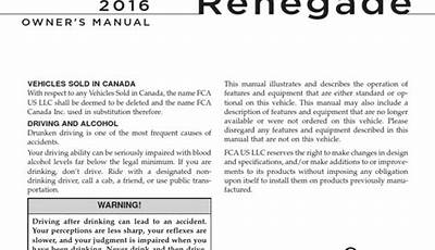 2016 Jeep Renegade Owner's Manual