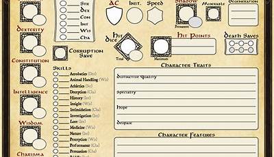 5E Character Sheets Printable