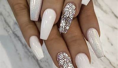 Acrylic Nails Ideas Christmas White