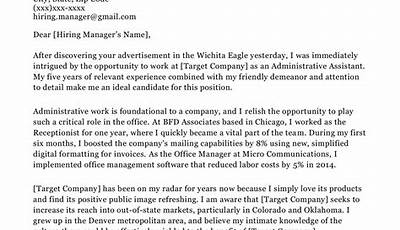 Administrative Assistant Cover Letter Samples