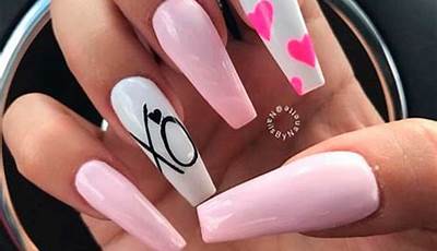 Baby Pink Valentines Day Nails