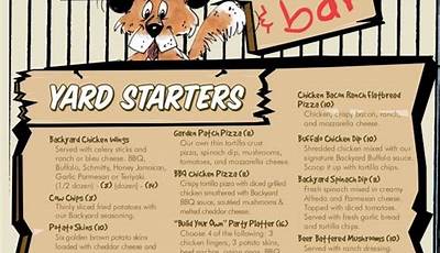 Backyard Grill And Bar Menu